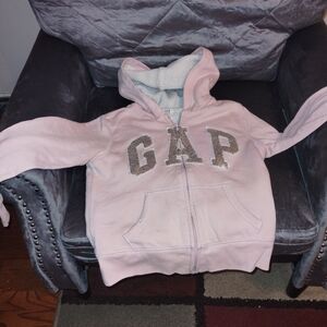 GAP Kids Light Pink Sequin Logo Hoodie